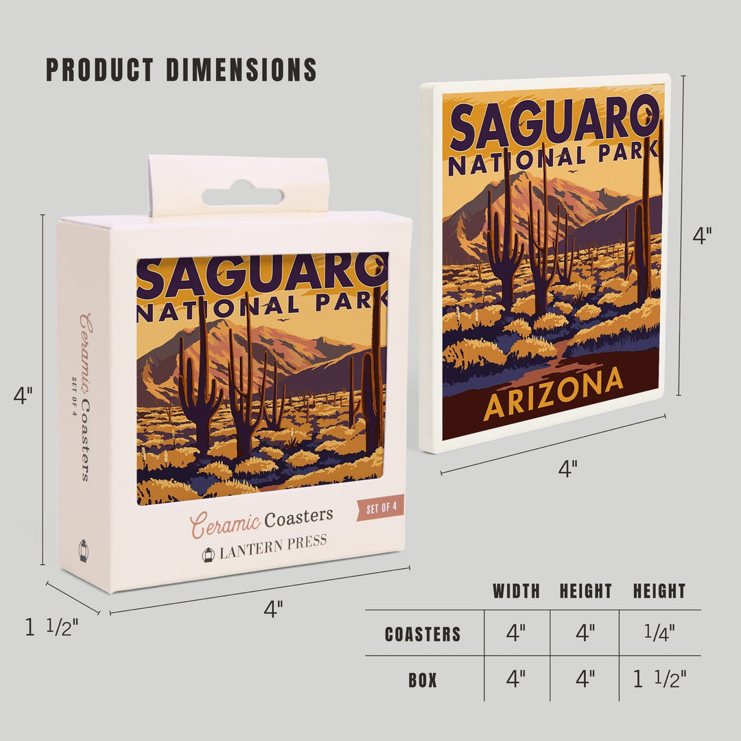 Saguaro National Park, Arizona, Coasters Coasters Lantern Press