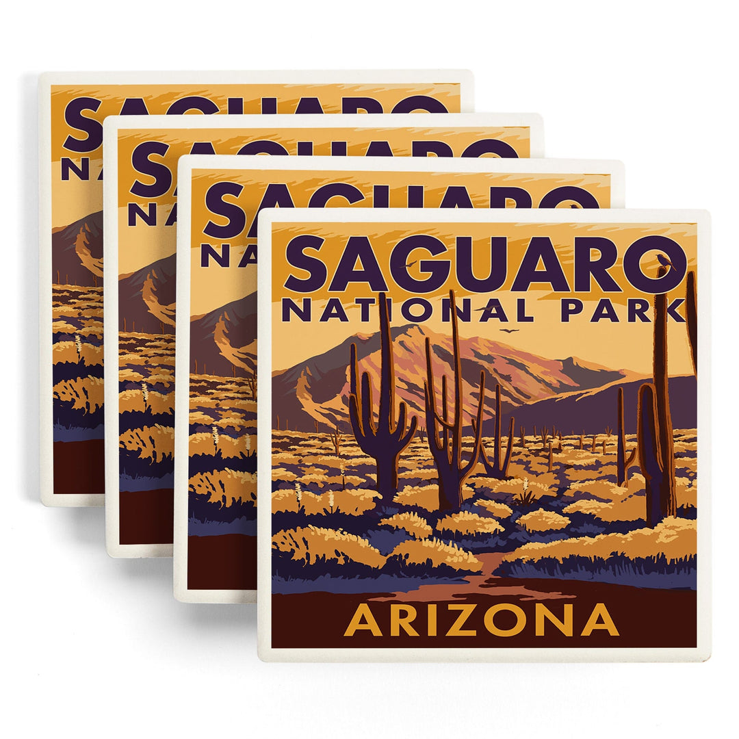 Saguaro National Park, Arizona, Coasters Coasters Lantern Press