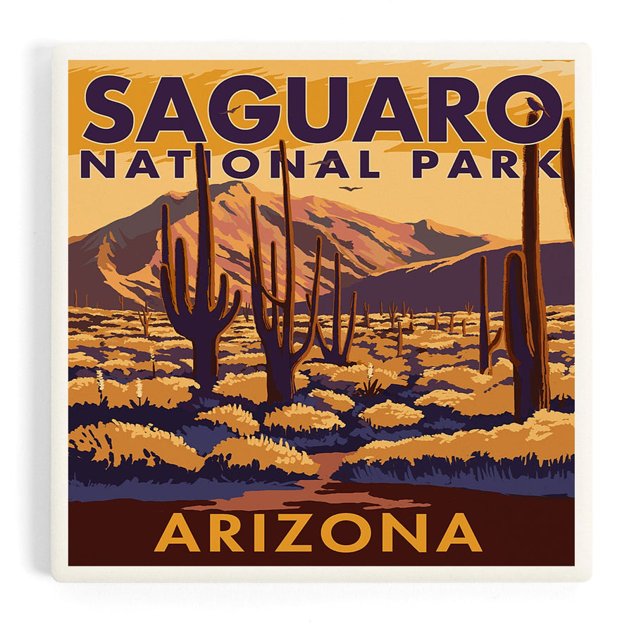 Saguaro National Park, Arizona, Coasters Coasters Lantern Press