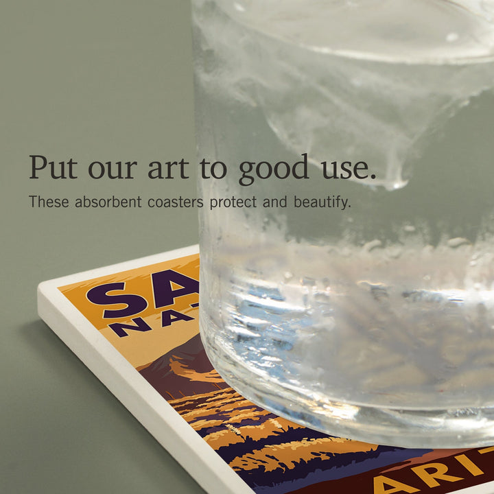 Saguaro National Park, Arizona, Coasters Coasters Lantern Press