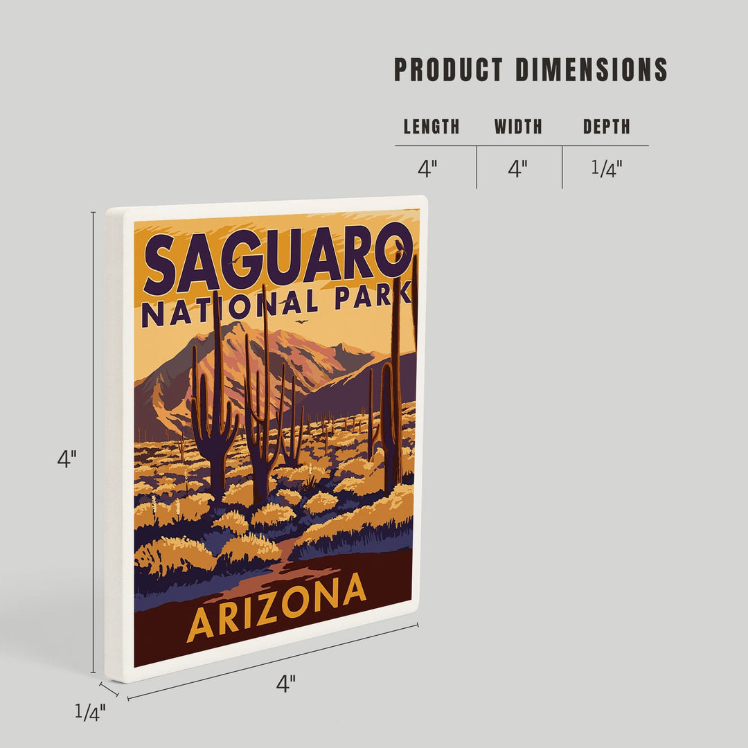Saguaro National Park, Arizona, Coasters Coasters Lantern Press
