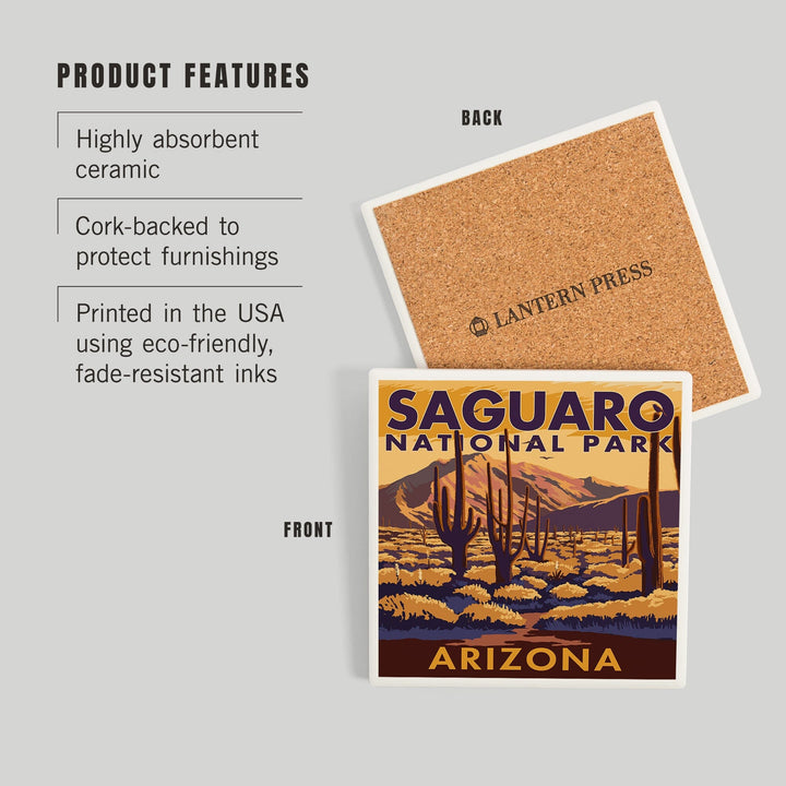 Saguaro National Park, Arizona, Coasters Coasters Lantern Press