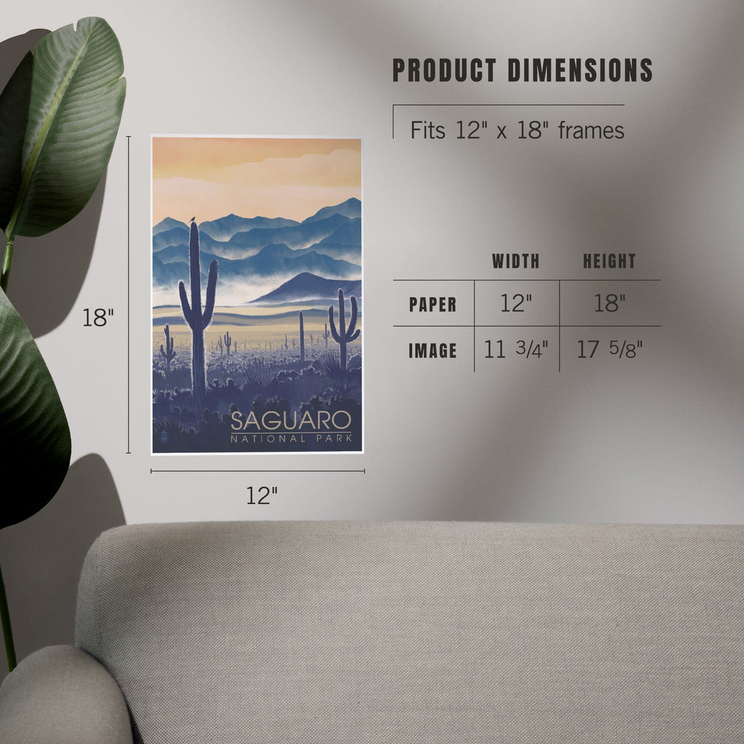 Saguaro National Park, Arizona, Desert Landscape, Art & Giclee Prints Art Lantern Press