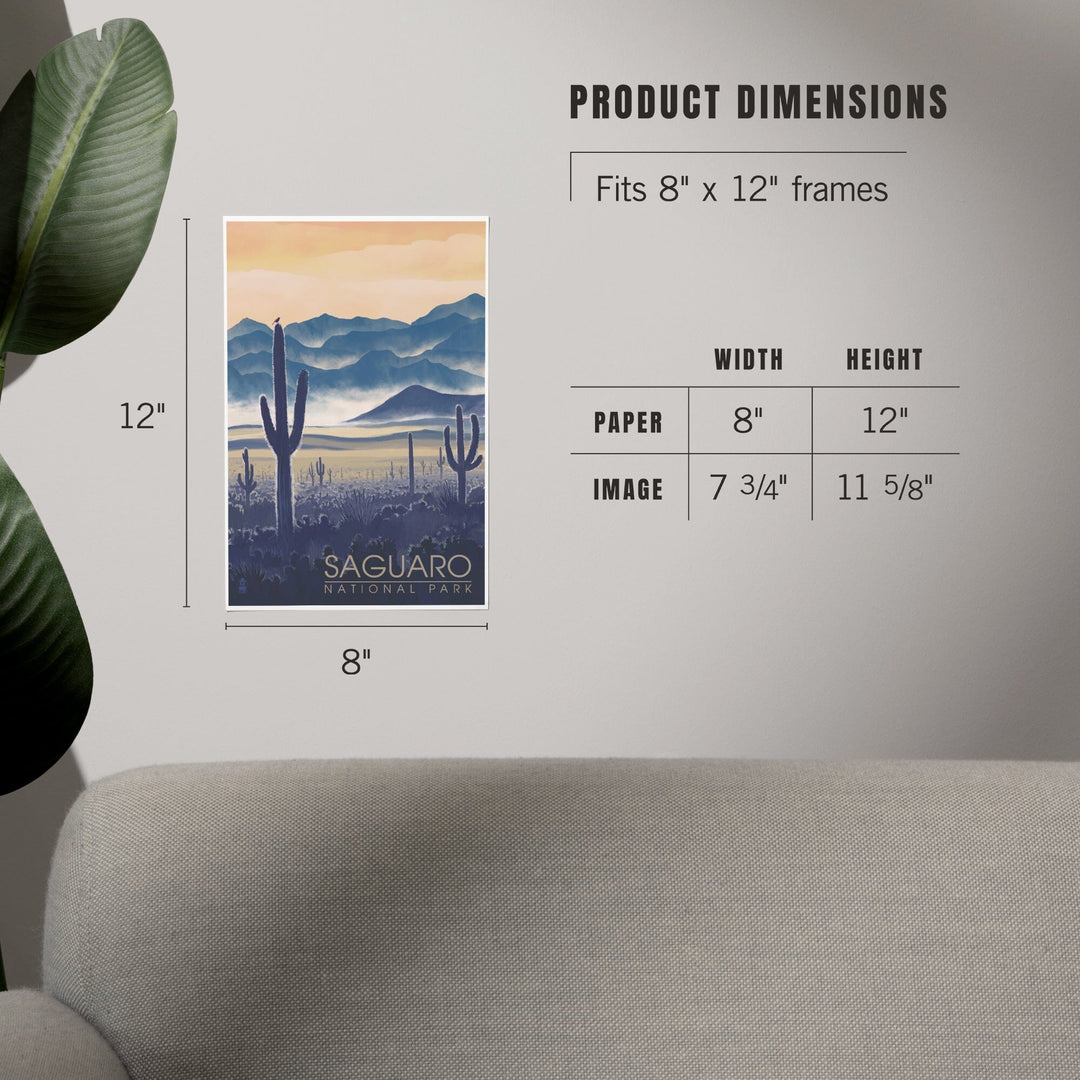 Saguaro National Park, Arizona, Desert Landscape, Art & Giclee Prints Art Lantern Press