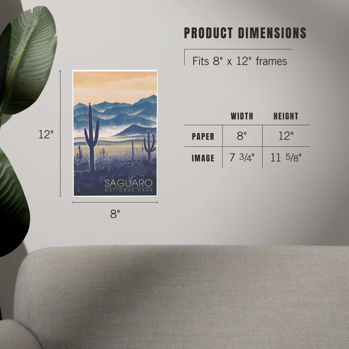 Saguaro National Park, Arizona, Desert Landscape, Art & Giclee Prints Art Lantern Press