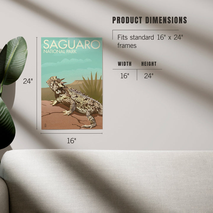 Saguaro National Park, Arizona, Horned Lizard, Lithograph, Art & Giclee Prints Art Lantern Press