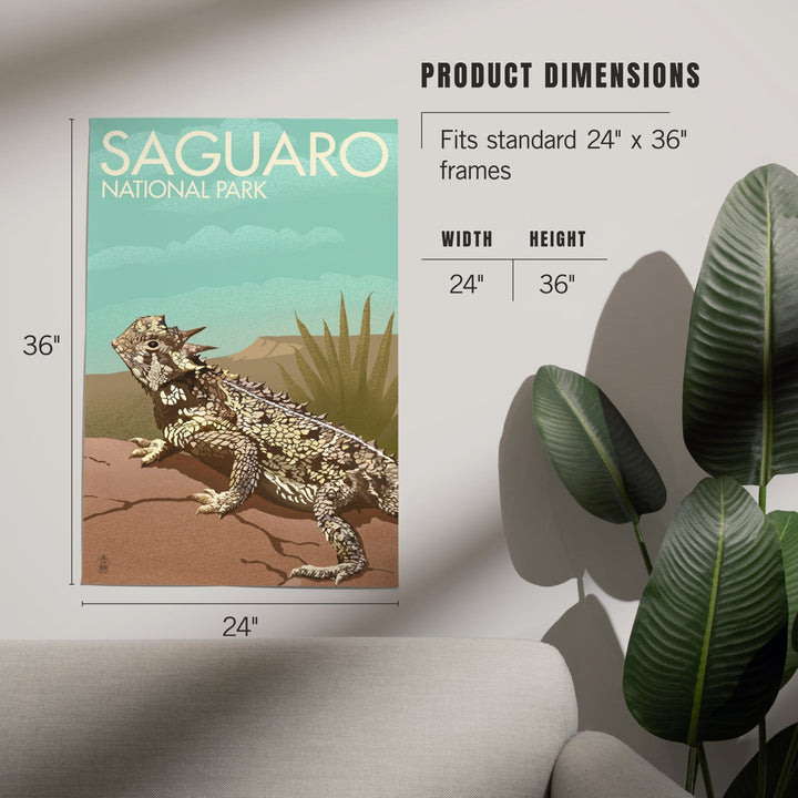 Saguaro National Park, Arizona, Horned Lizard, Lithograph, Art & Giclee Prints Art Lantern Press