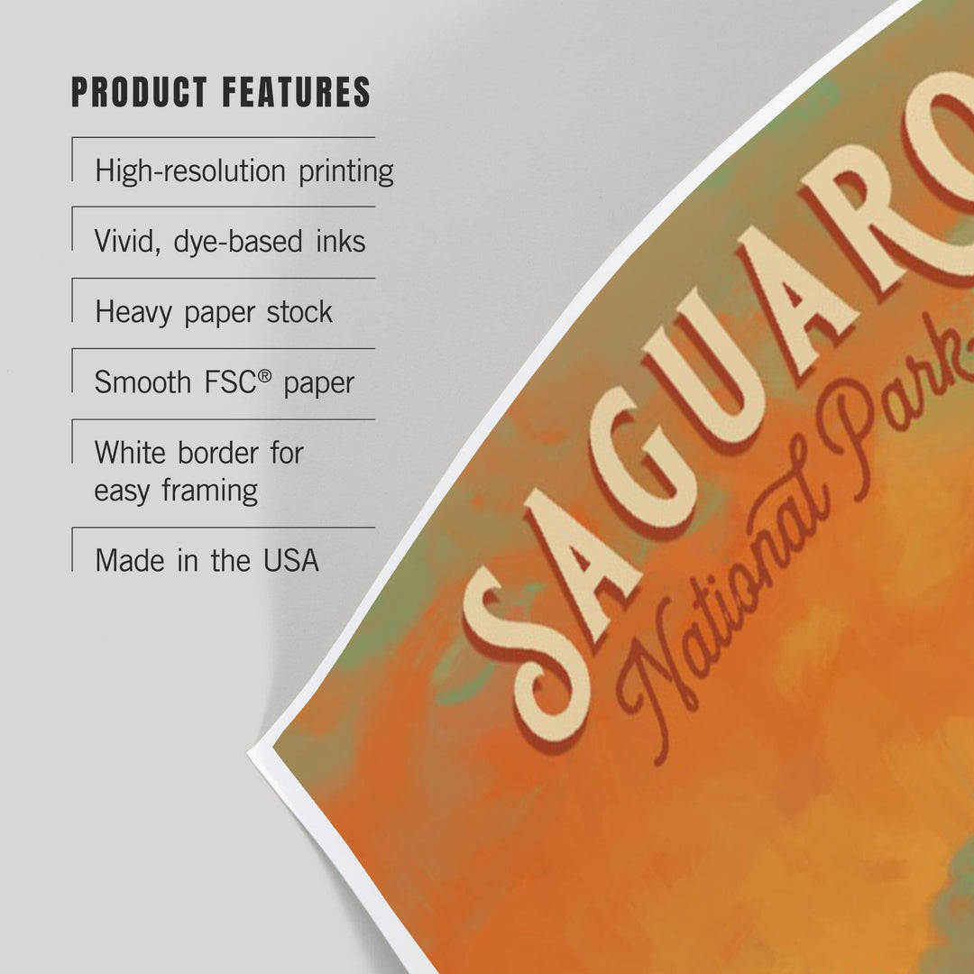 Saguaro National Park, Arizona, Oil Painting National Park Series, Art & Giclee Prints Art Lantern Press