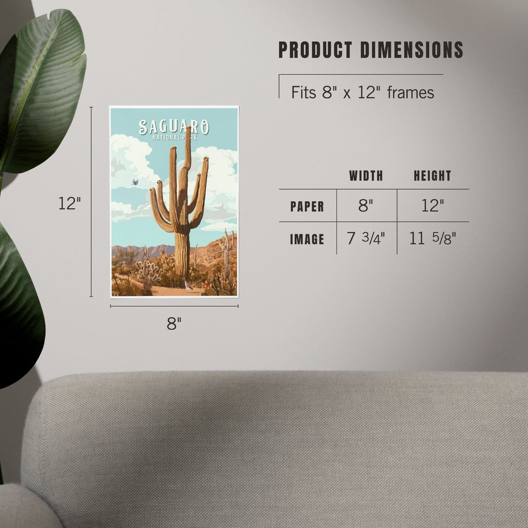 Saguaro National Park, Arizona, Painterly National Park Series, Art & Giclee Prints Art Lantern Press