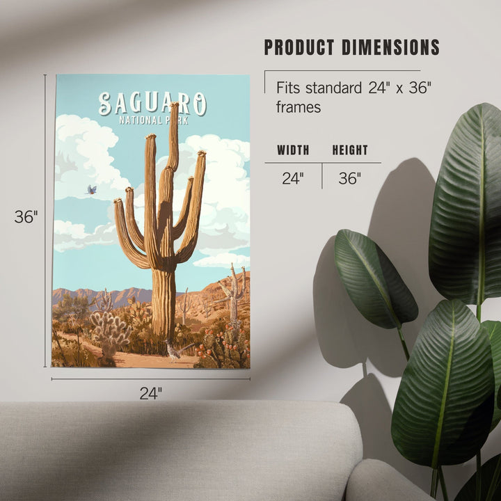 Saguaro National Park, Arizona, Painterly National Park Series, Art & Giclee Prints Art Lantern Press