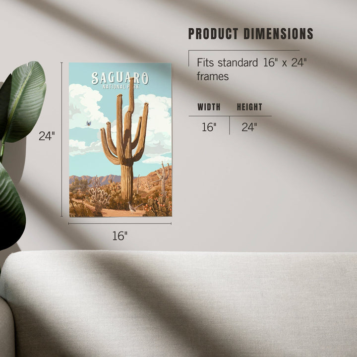 Saguaro National Park, Arizona, Painterly National Park Series, Art & Giclee Prints Art Lantern Press