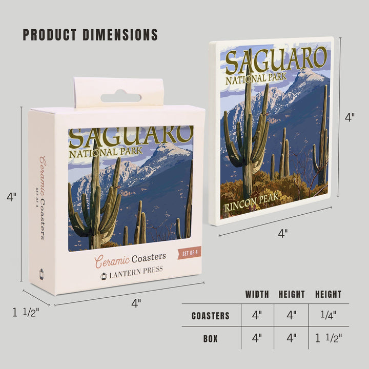 Saguaro National Park, Arizona, Rincon Peak, Coasters Coasters Lantern Press