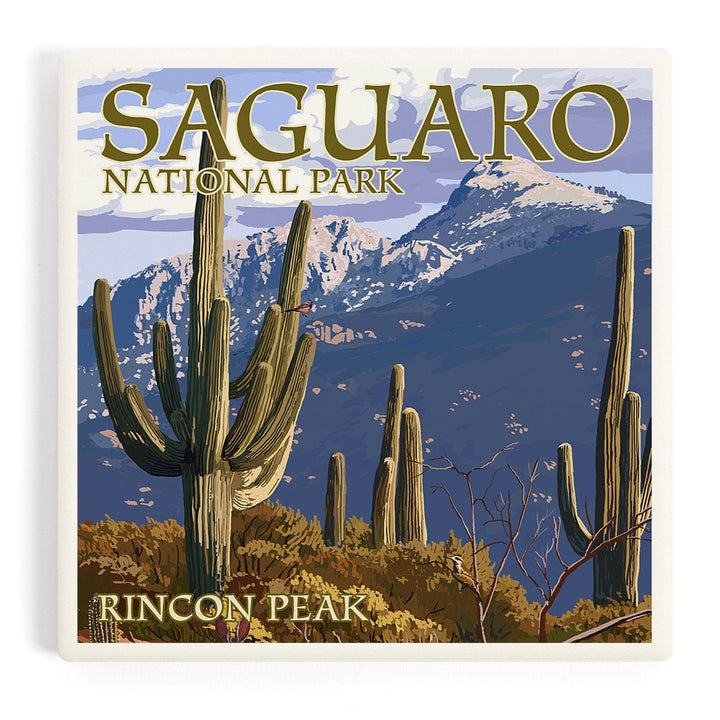 Saguaro National Park, Arizona, Rincon Peak, Coasters Coasters Lantern Press