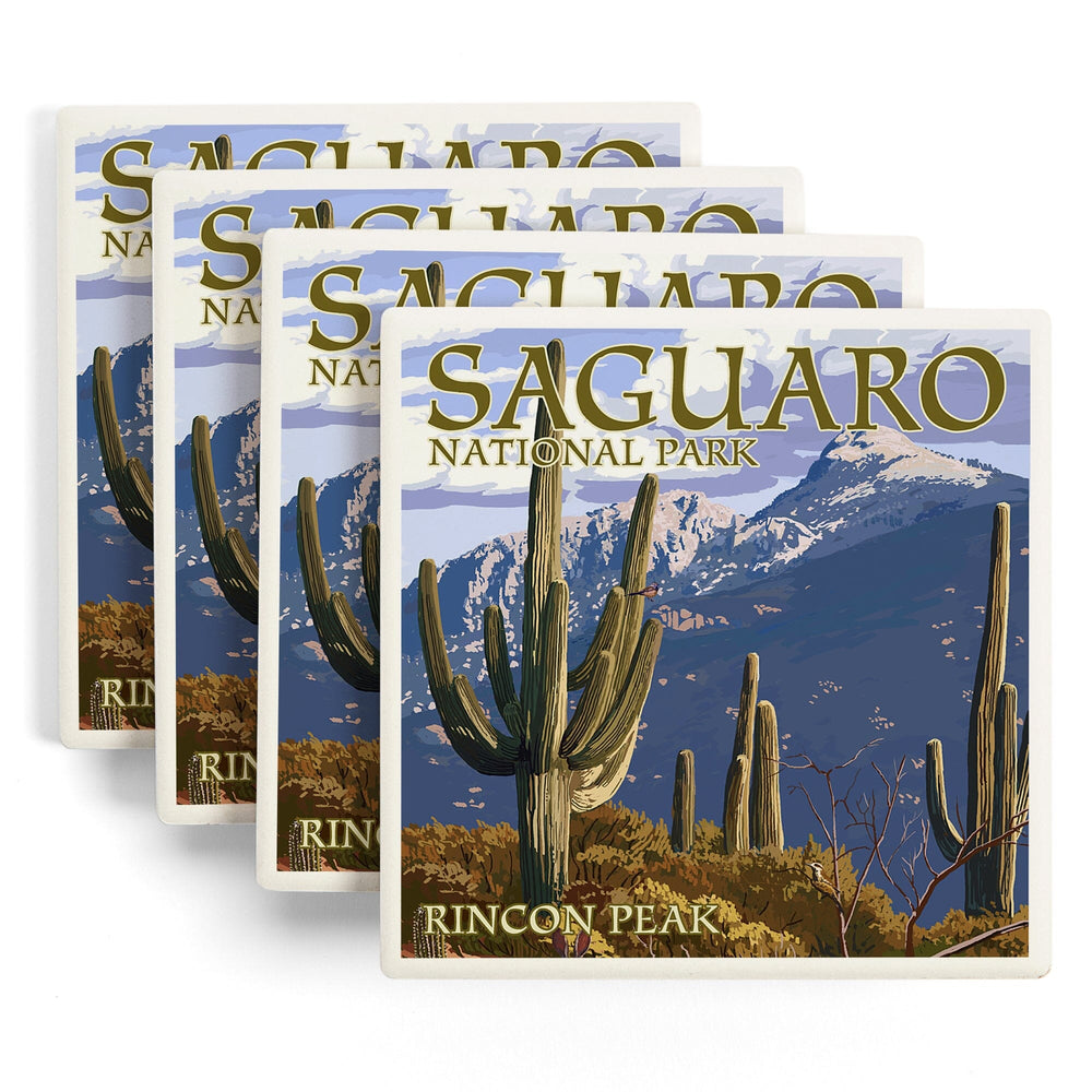 Saguaro National Park, Arizona, Rincon Peak, Coasters Coasters Lantern Press