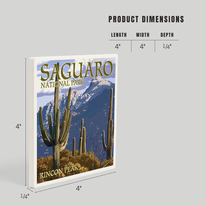 Saguaro National Park, Arizona, Rincon Peak, Coasters Coasters Lantern Press
