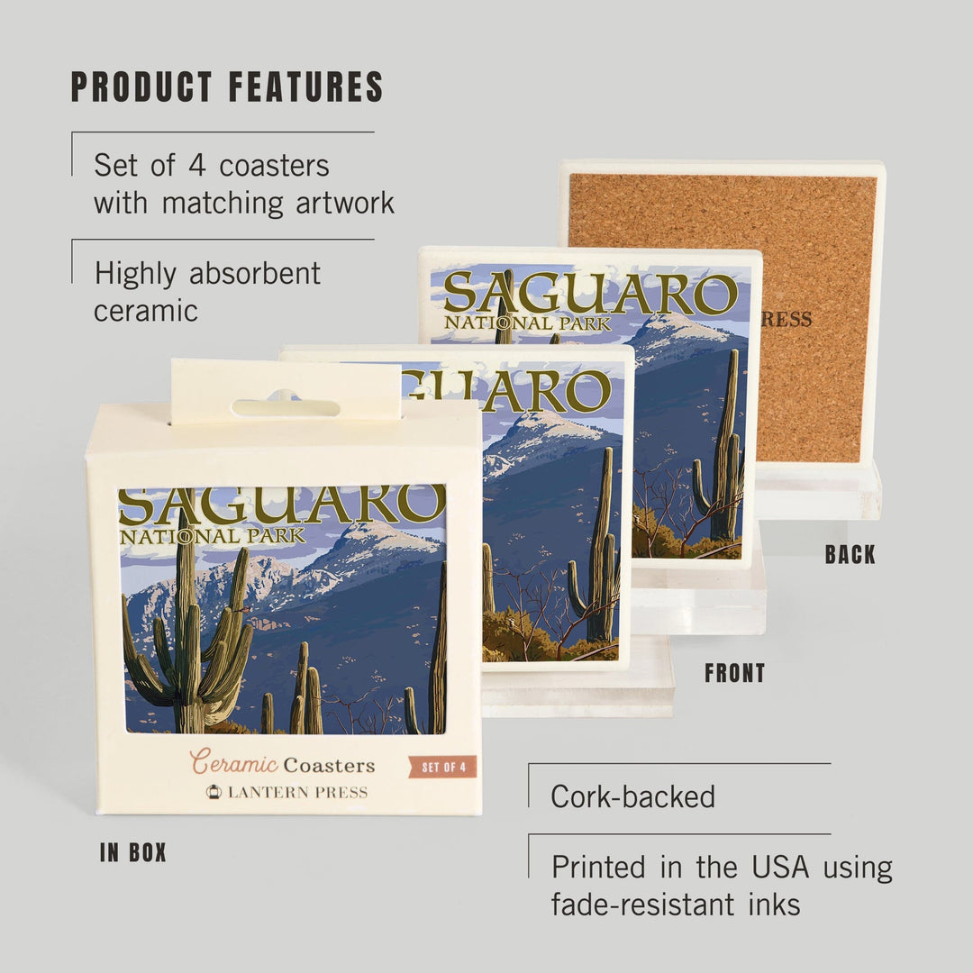 Saguaro National Park, Arizona, Rincon Peak, Coasters Coasters Lantern Press