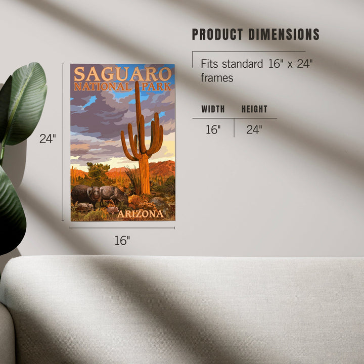 Saguaro National Park, Javelina, Art & Giclee Prints Art Lantern Press