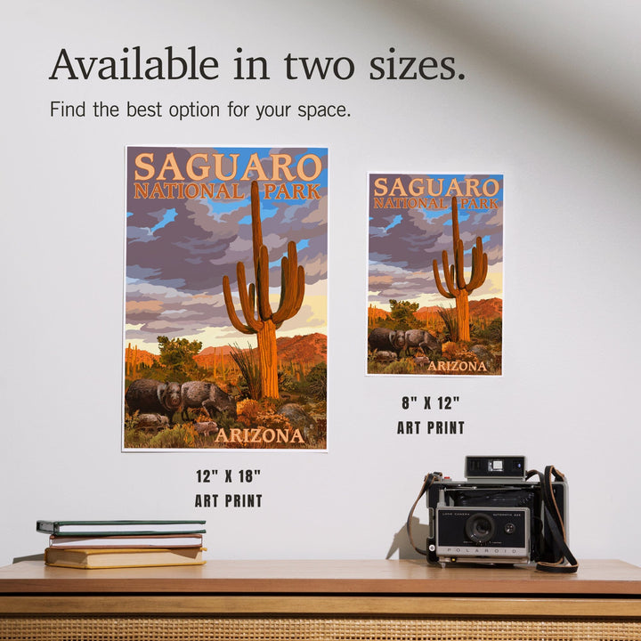 Saguaro National Park, Javelina, Art & Giclee Prints Art Lantern Press