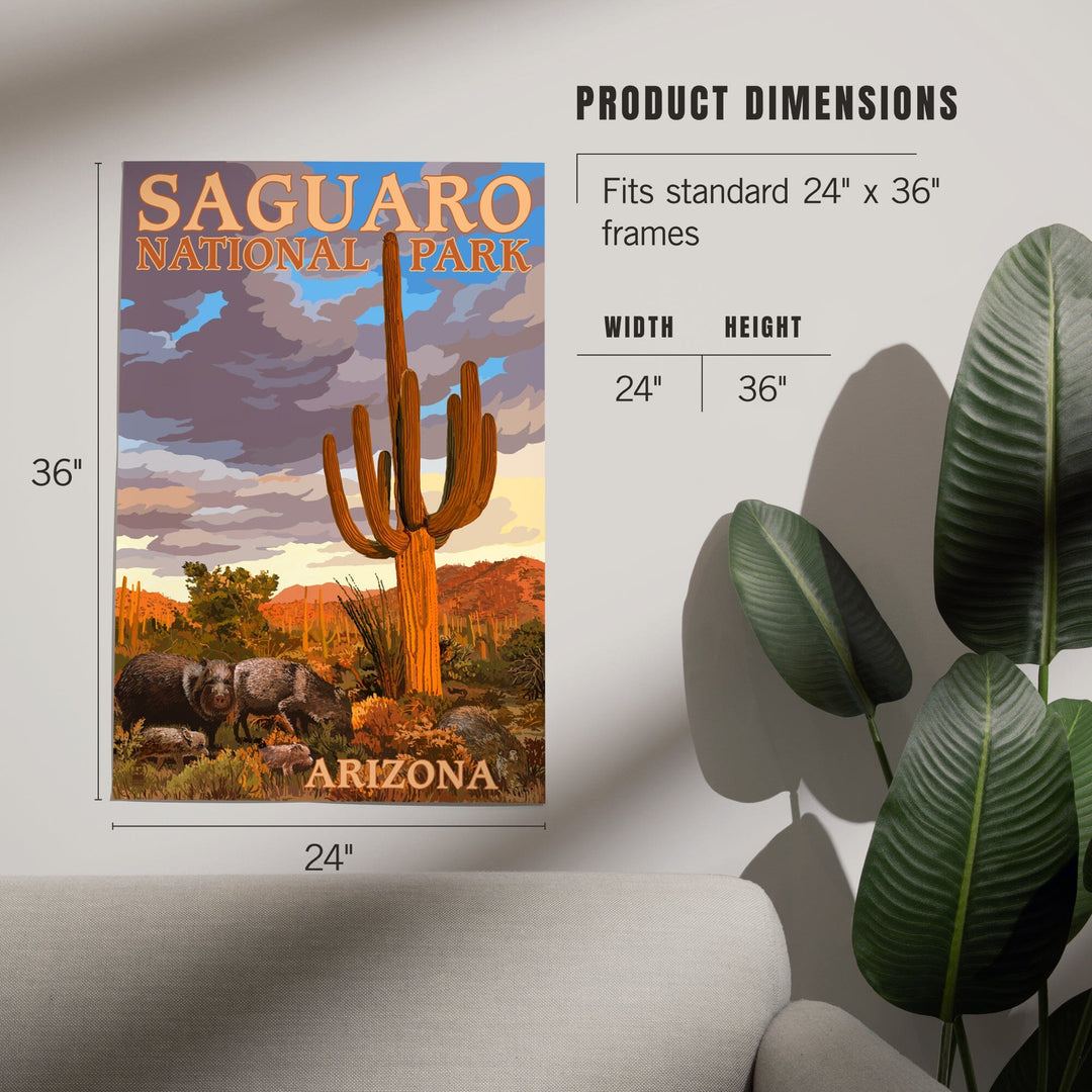 Saguaro National Park, Javelina, Art & Giclee Prints Art Lantern Press
