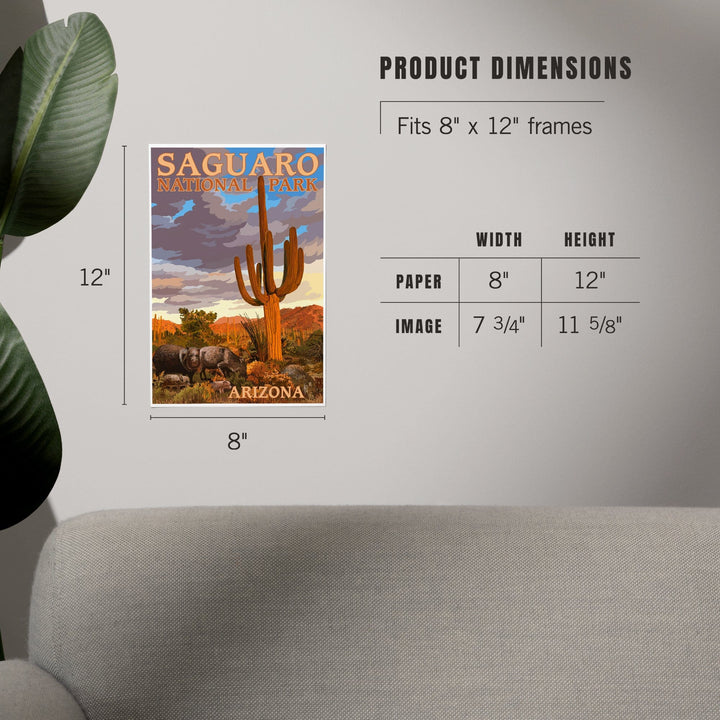 Saguaro National Park, Javelina, Art & Giclee Prints Art Lantern Press