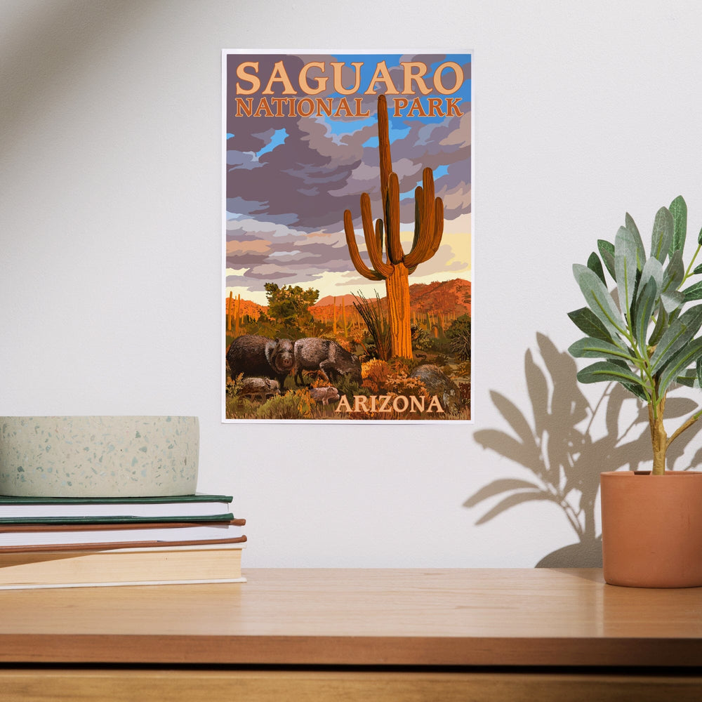 Saguaro National Park, Javelina, Art & Giclee Prints Art Lantern Press