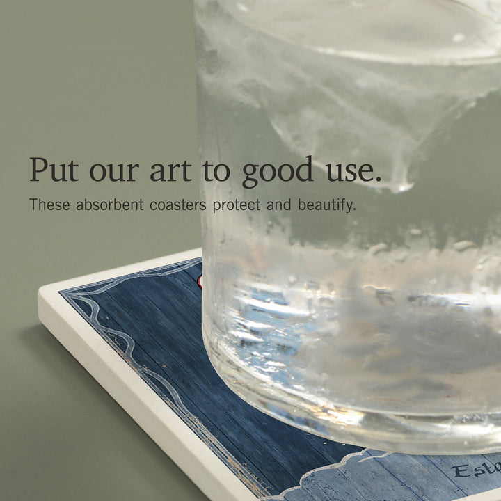 Salem, Massachusetts, Witch Vintage Sign, Coasters Coasters Lantern Press