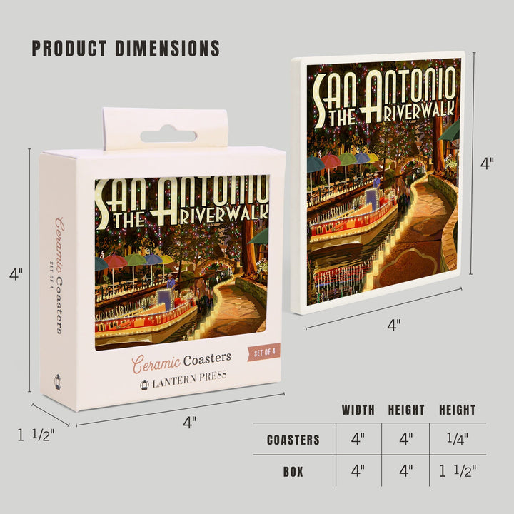 San Antonio, Texas, The Riverwalk, Coasters Coasters Lantern Press