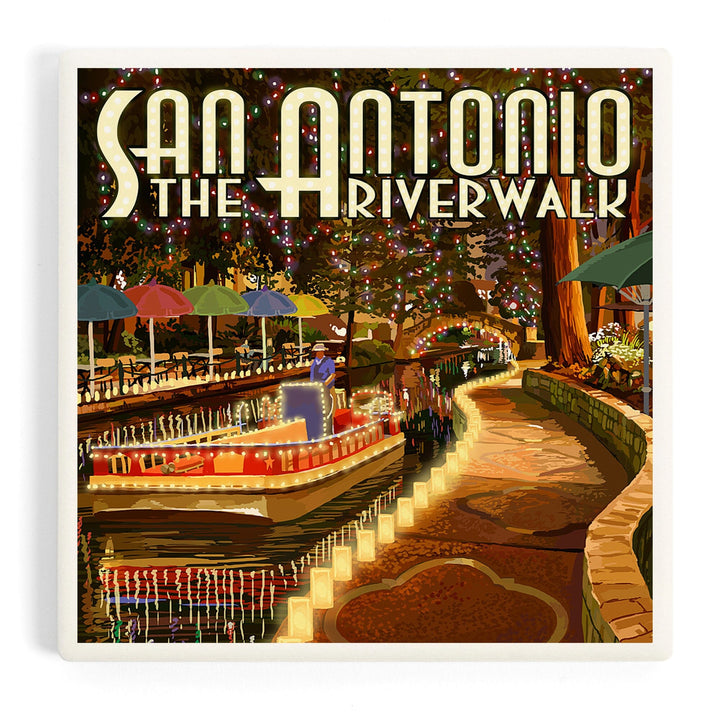 San Antonio, Texas, The Riverwalk, Coasters Coasters Lantern Press Coaster