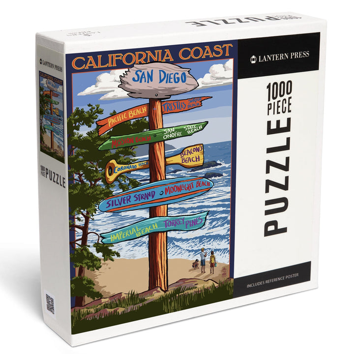 San Diego, California, Destinations Sign, Jigsaw Puzzle Puzzle Lantern Press