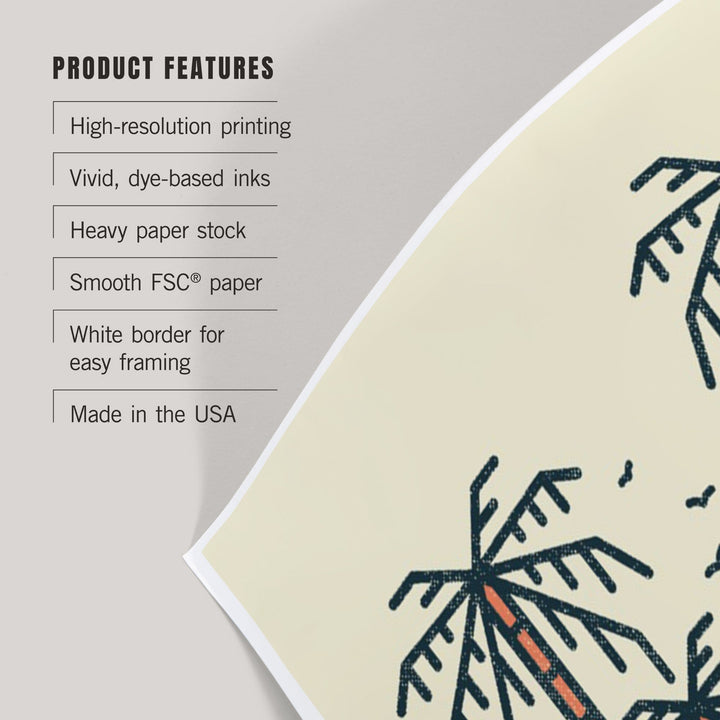 San Diego, California, Palm Trees and Beach Scene, Block Lines, Art & Giclee Prints Art Lantern Press