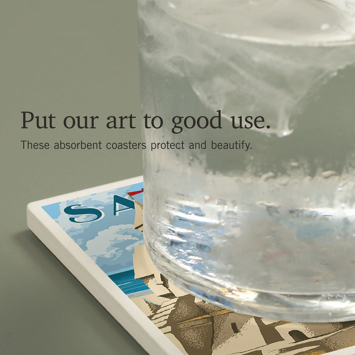 San Diego, California, Sandcastle, Coasters Coasters Lantern Press