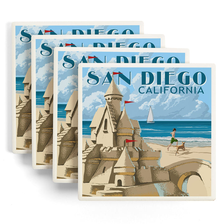 San Diego, California, Sandcastle, Coasters Coasters Lantern Press