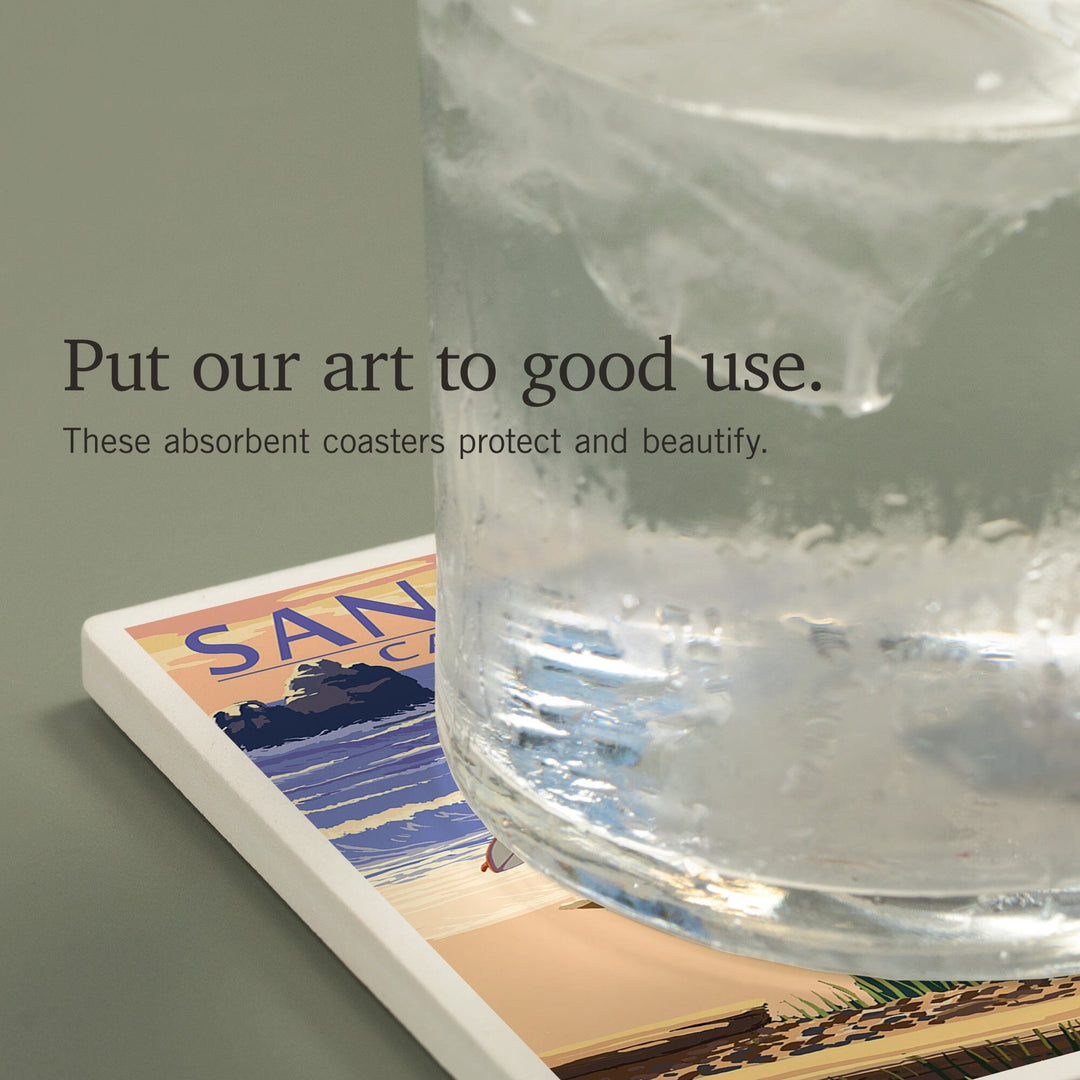 San Diego, California, Woody on Beach, Coasters Coasters Lantern Press