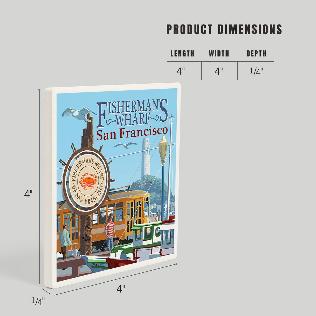 San Francisco, California, Fisherman's Wharf, Coasters Coasters Lantern Press