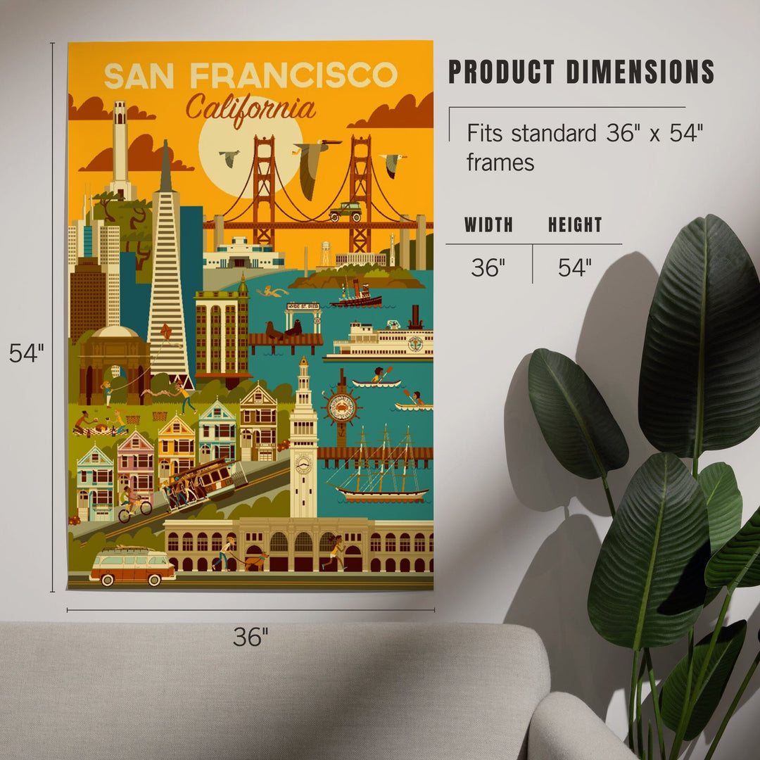 San Francisco, California, Geometric, Art & Giclee Prints Art Lantern Press