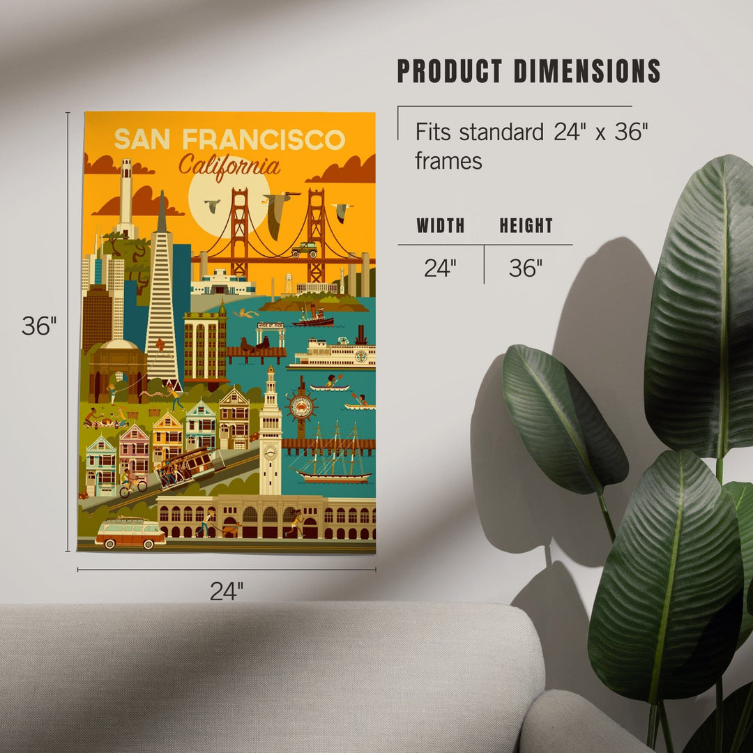 San Francisco, California, Geometric, Art & Giclee Prints Art Lantern Press