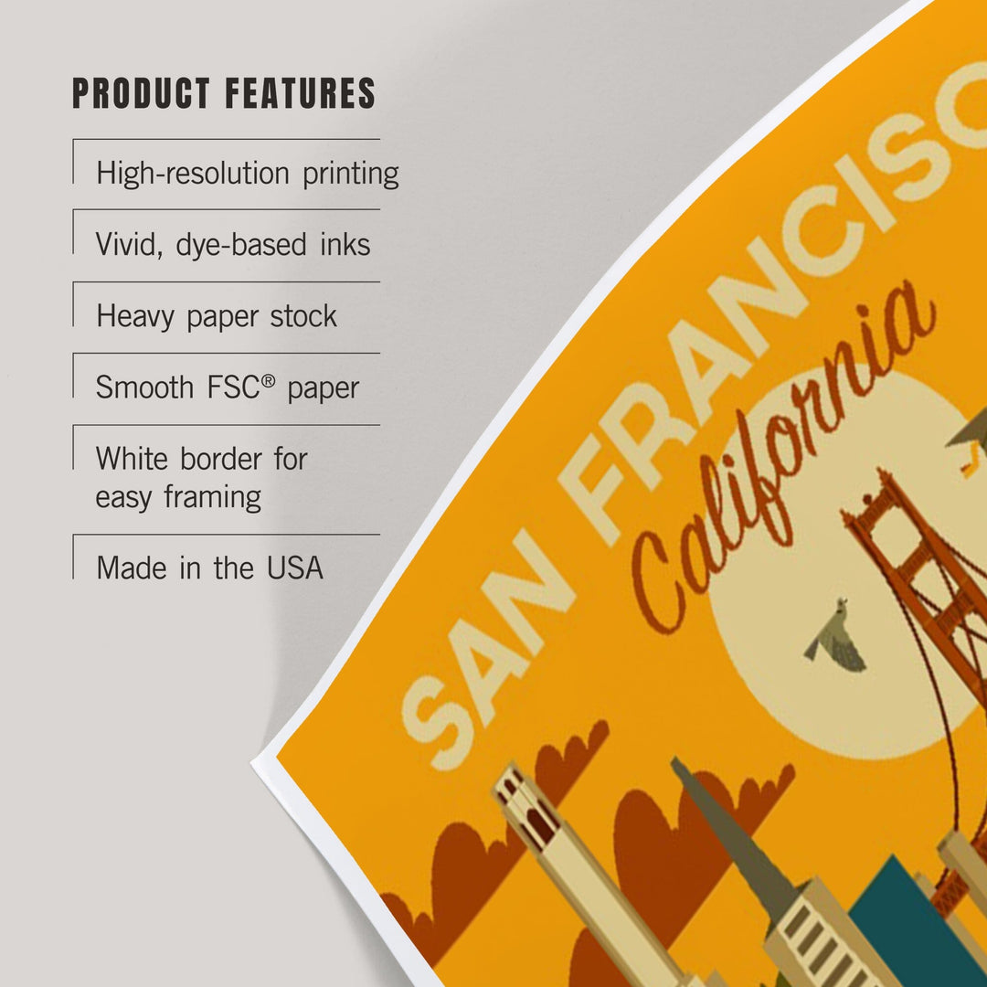 San Francisco, California, Geometric, Art & Giclee Prints Art Lantern Press