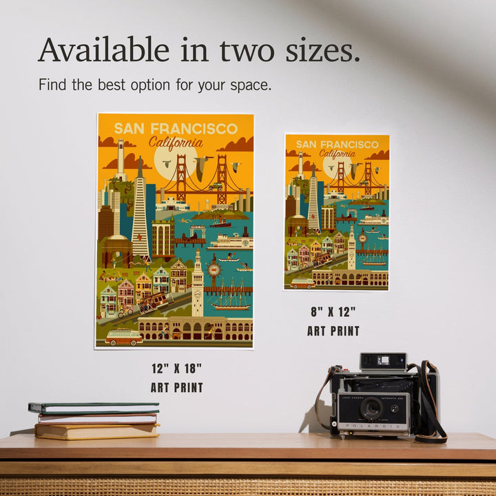 San Francisco, California, Geometric, Art & Giclee Prints Art Lantern Press