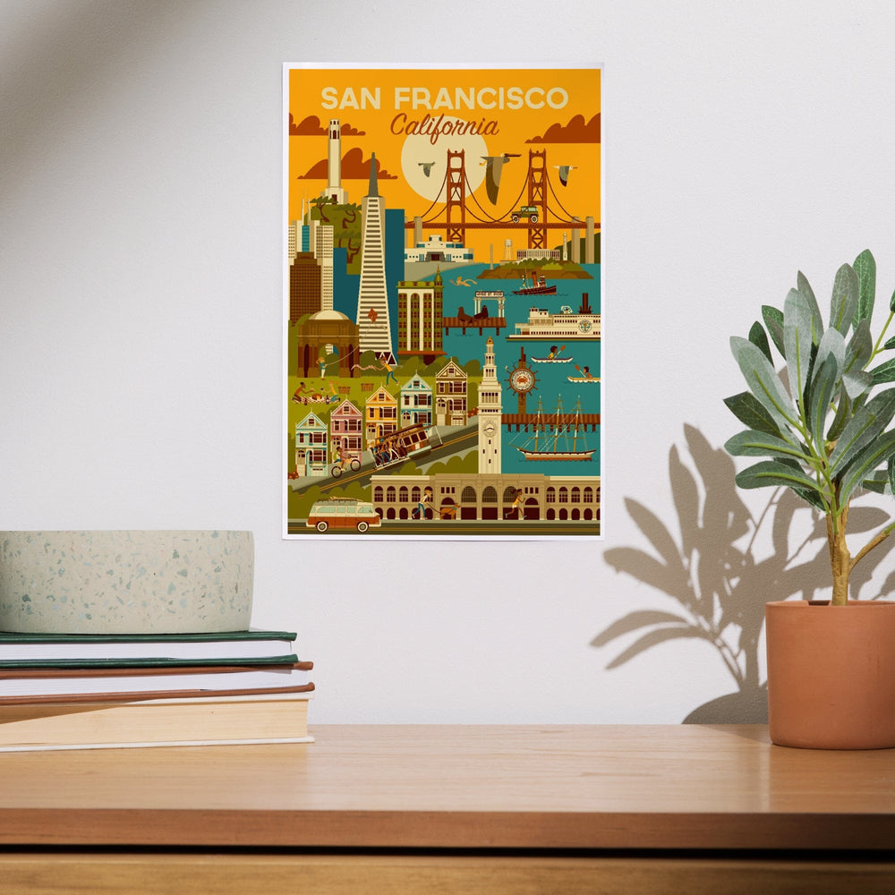 San Francisco, California, Geometric, Art & Giclee Prints Art Lantern Press