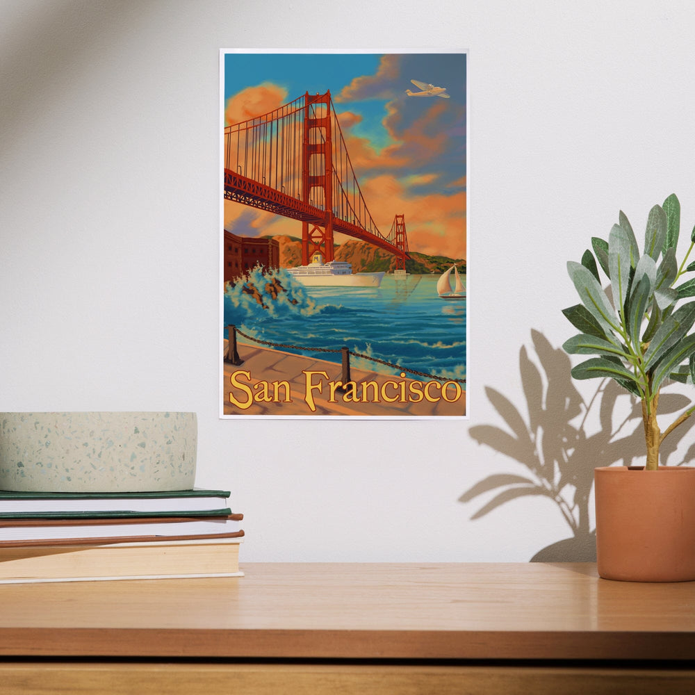 San Francisco, California, Golden Gate Bridge, Art & Giclee Prints Art Lantern Press