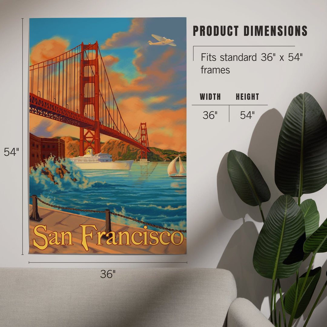 San Francisco, California, Golden Gate Bridge, Art & Giclee Prints Art Lantern Press