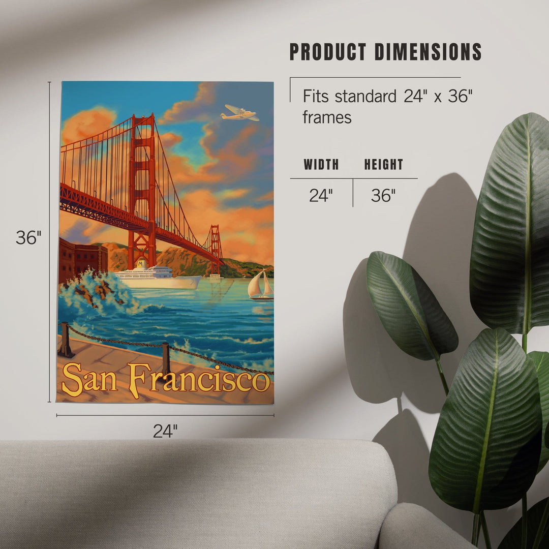 San Francisco, California, Golden Gate Bridge, Art & Giclee Prints Art Lantern Press