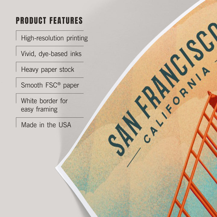 San Francisco, California, Lithograph, City Series, Art & Giclee Prints Art Lantern Press