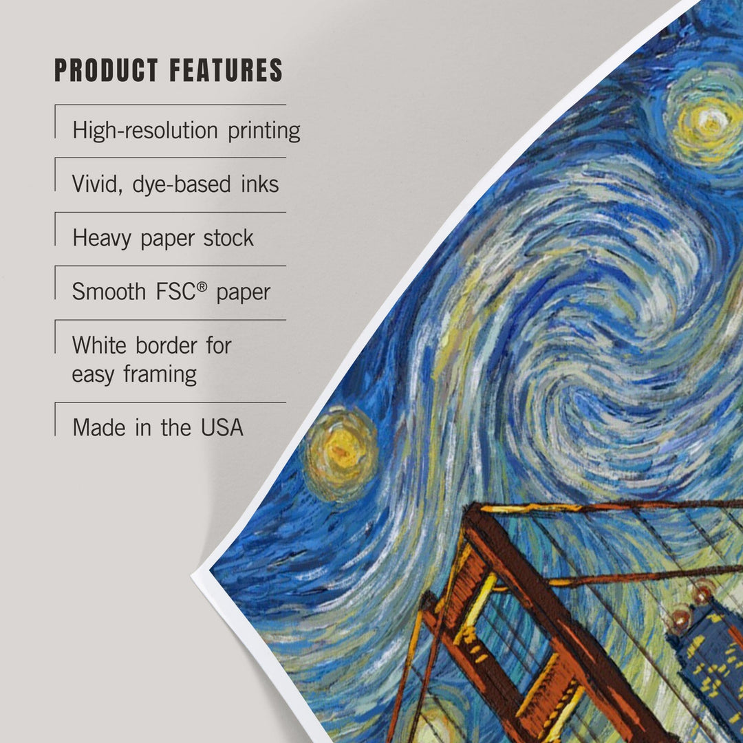 San Francisco, California, Starry Night City Series, Art & Giclee Prints Art Lantern Press