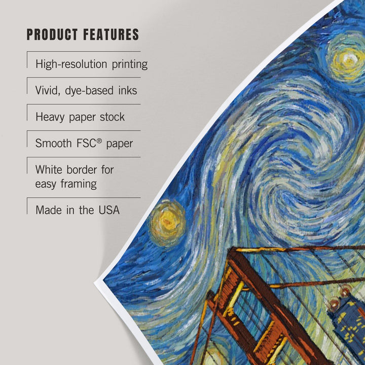 San Francisco, California, Starry Night City Series, Art & Giclee Prints Art Lantern Press