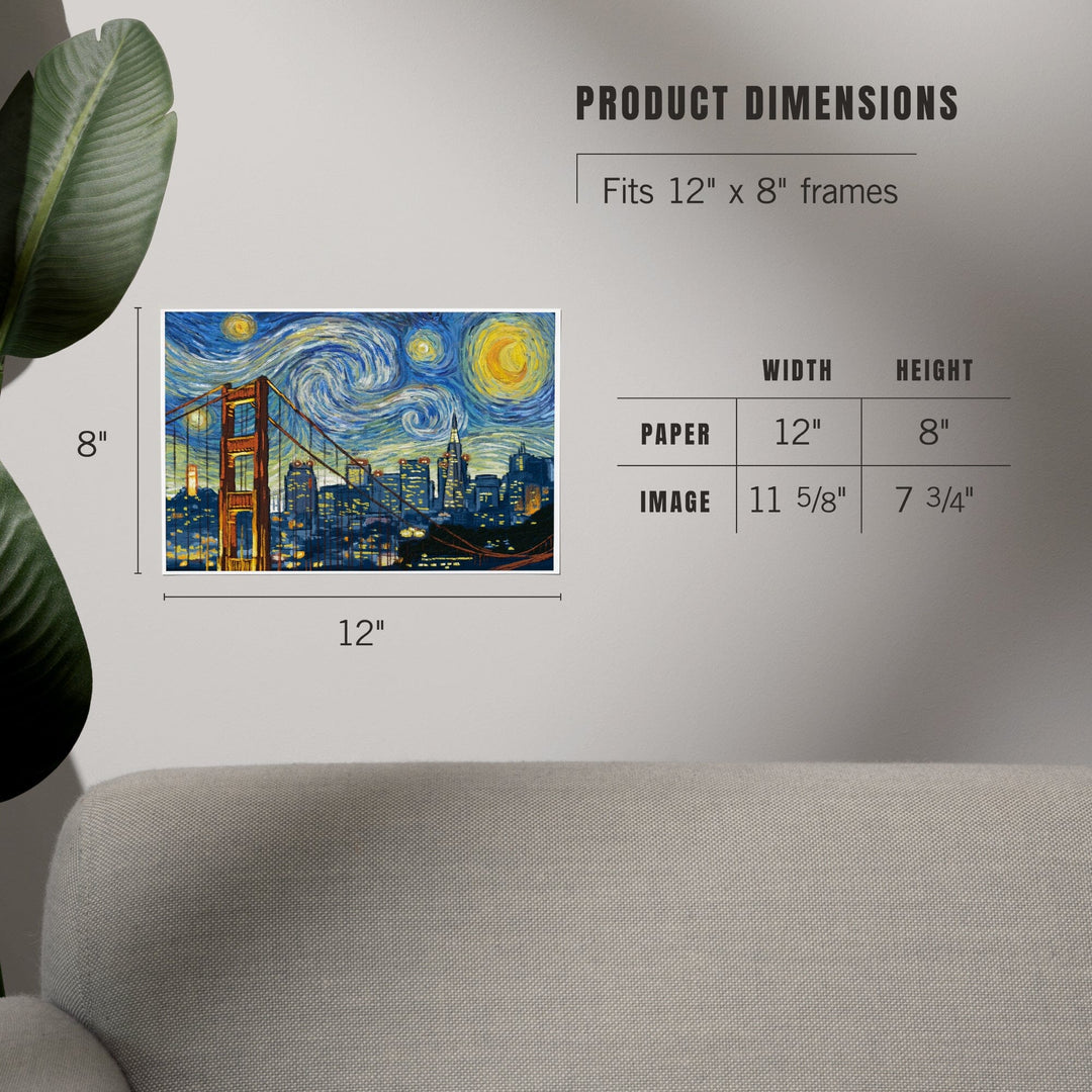 San Francisco, California, Starry Night City Series, Art & Giclee Prints Art Lantern Press