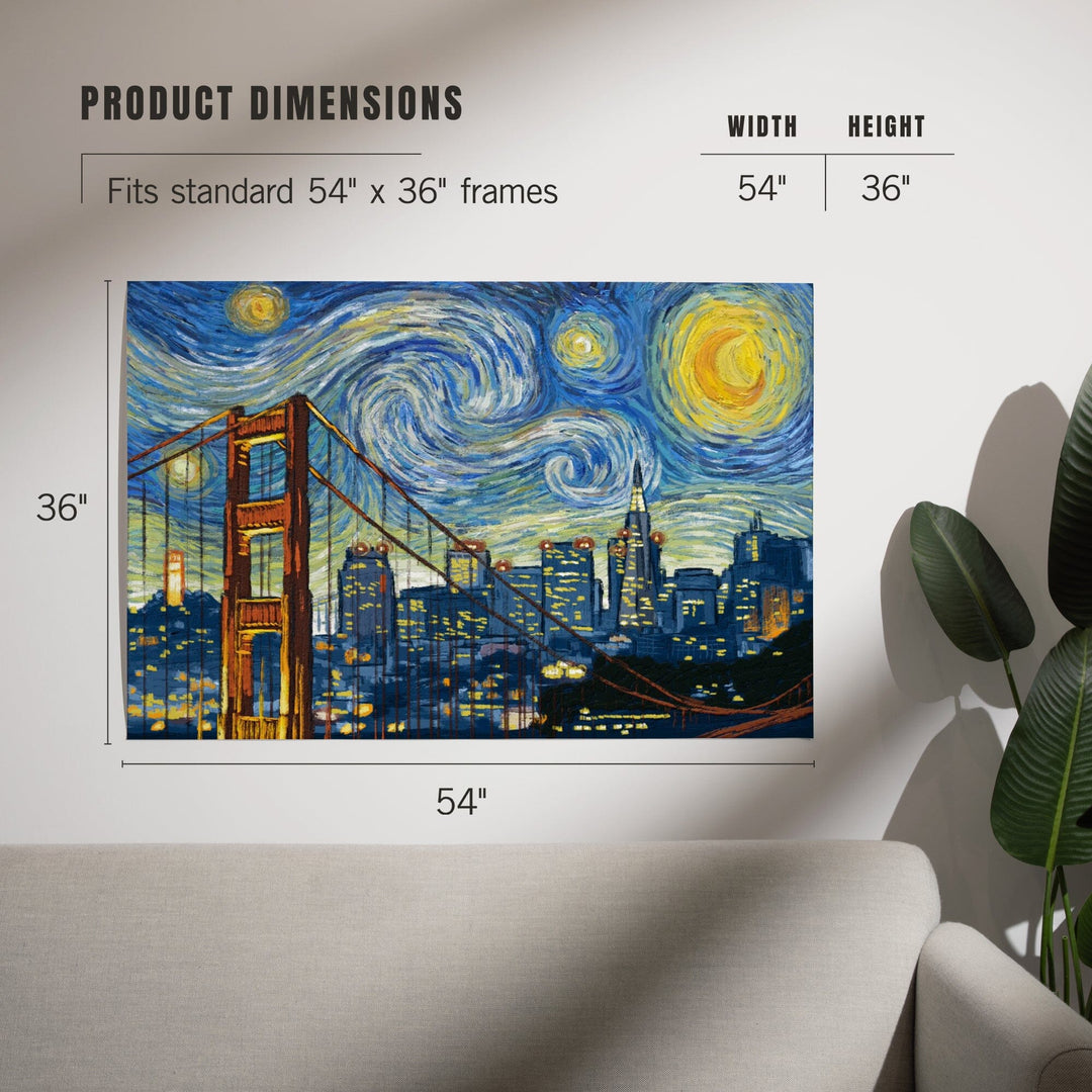 San Francisco, California, Starry Night City Series, Art & Giclee Prints Art Lantern Press