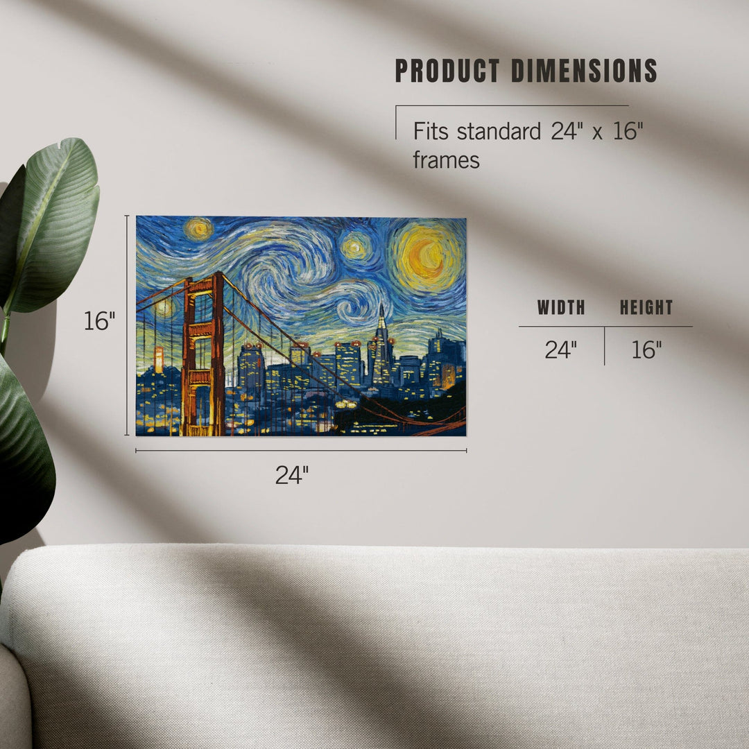 San Francisco, California, Starry Night City Series, Art & Giclee Prints Art Lantern Press