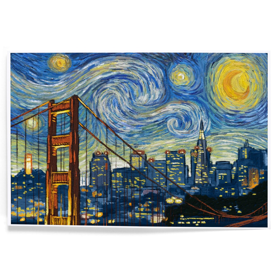 San Francisco, California, Starry Night City Series, Art & Giclee Prints Art Lantern Press