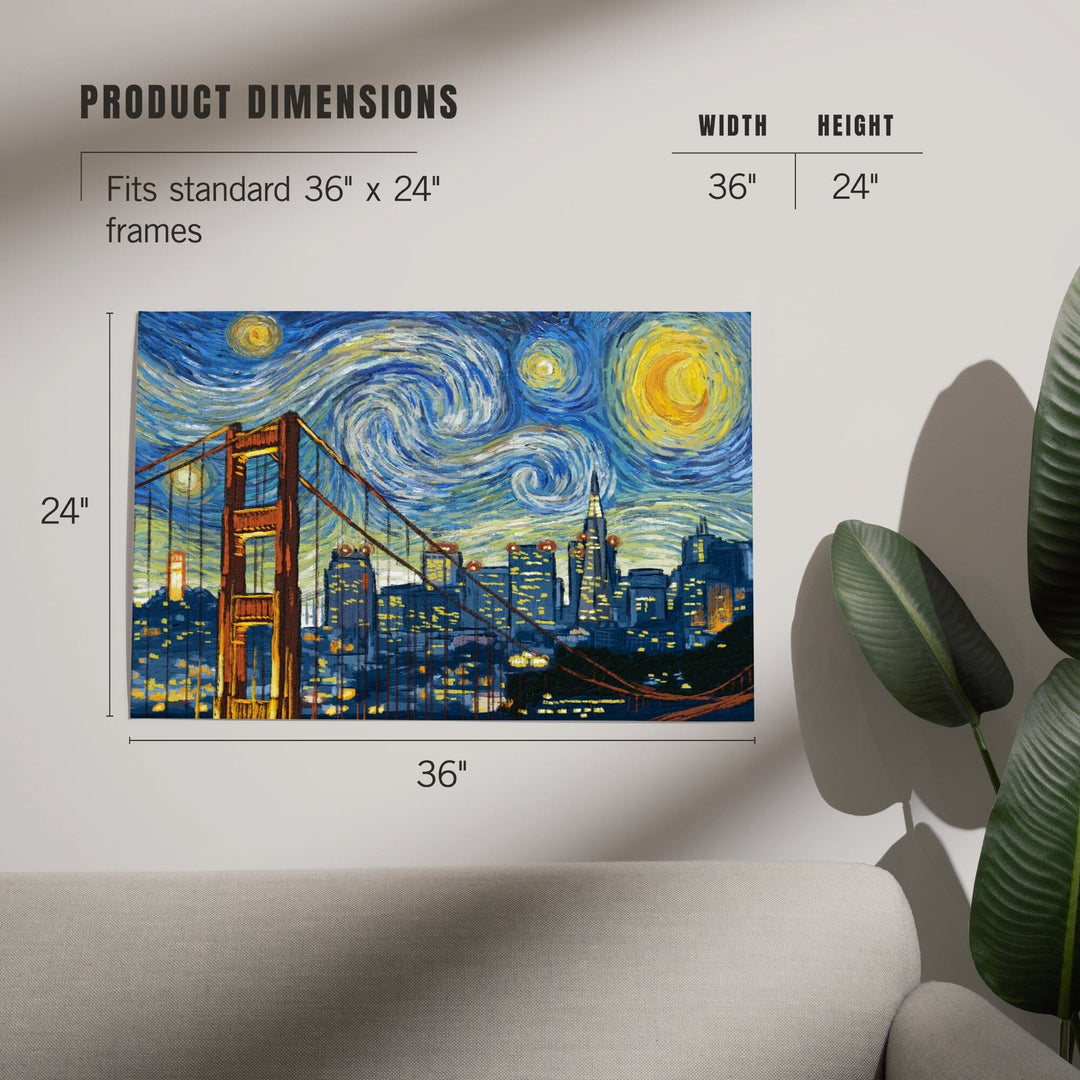 San Francisco, California, Starry Night City Series, Art & Giclee Prints Art Lantern Press